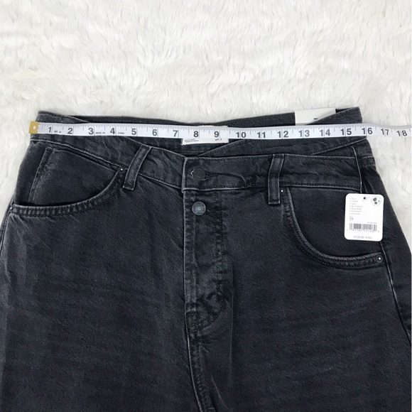 WE THE FREE Crossroads Mid Rise Slim Straight Jeans Size 29 Boyfriend Black New - Picture 13 of 16